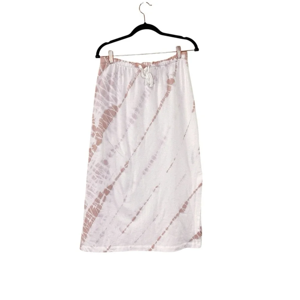Splendid Womens Celeste Tie Dye Midi Skirt Size M White Pink Athleisure Beach‎